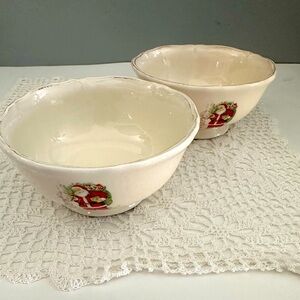 Santa Claus Magenta Rae Dunn 6” Soup Cereal Discontinued Bowl set of 2